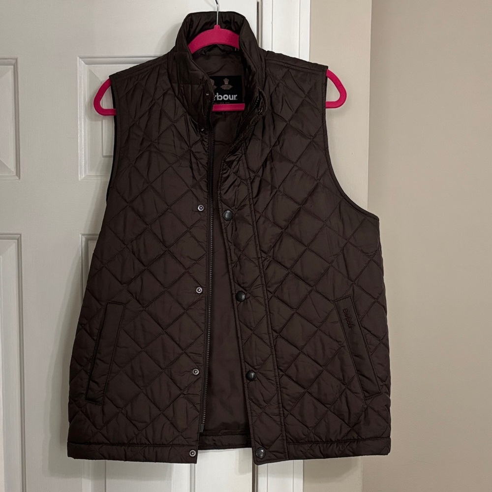 Barbour Brown Jacket Interior with Pink Trim